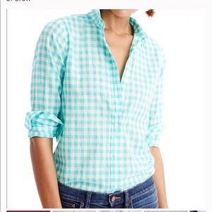 NWT J. CREW gingham button up❤️